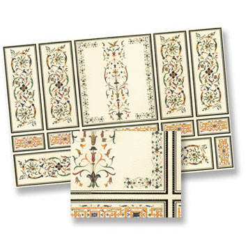 Dollhouse Miniature Deco Wall Panel Section, 4pc